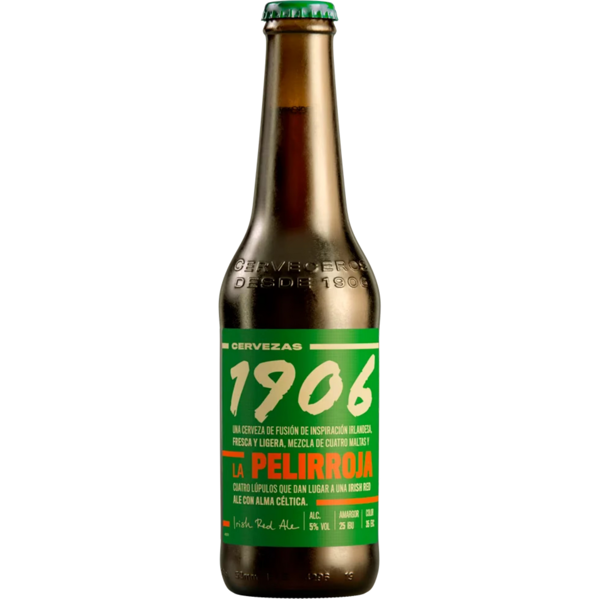 Cerveza 1906 La Pelirroja (Caja 24 unid.), botella completa