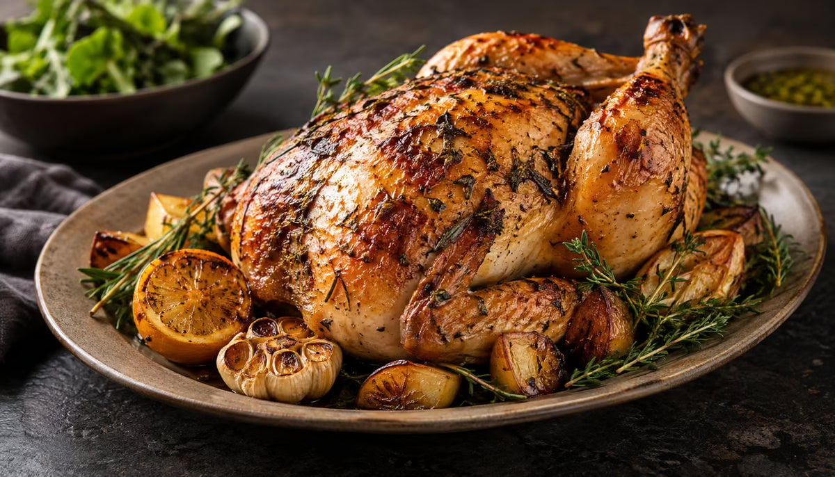 Pollo asado con hierbas