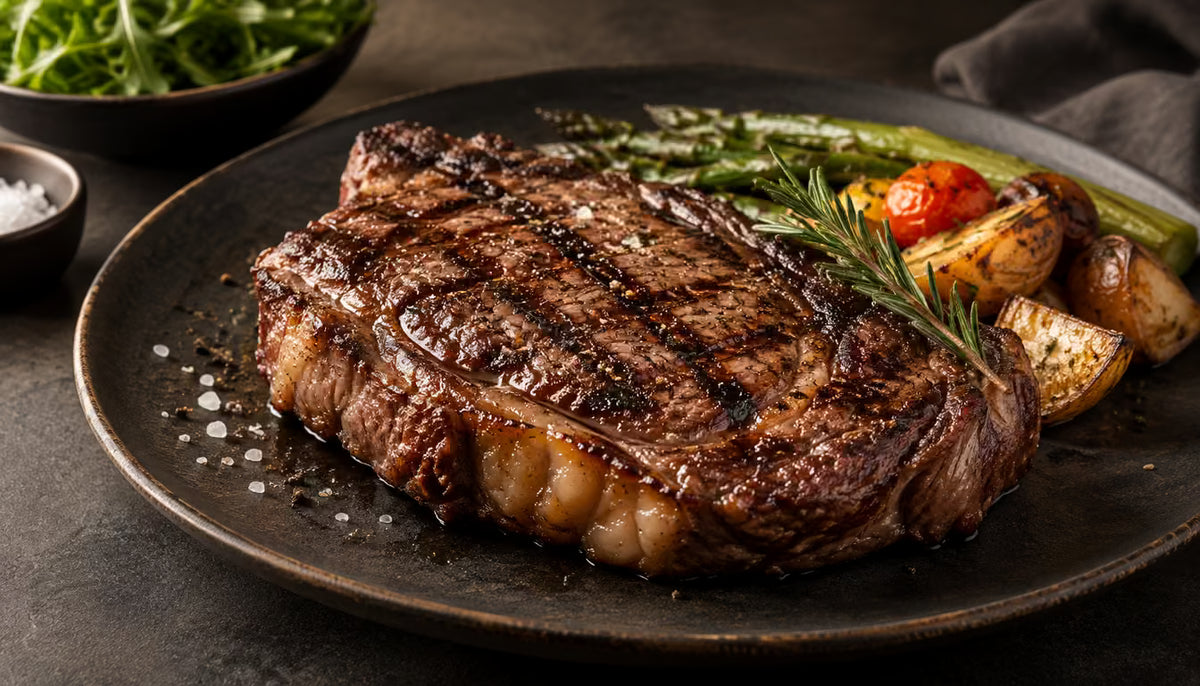 Ribeye o carne de res a la parrilla